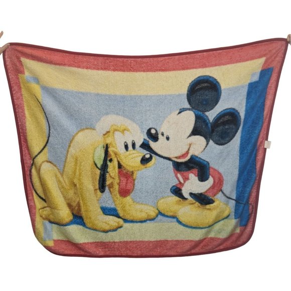 Vintage Disney Mickey Mouse Pluto Plush Throw Blanket 60x50in - Picture 2 of 5